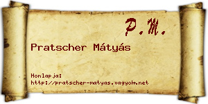 Pratscher Mátyás névjegykártya